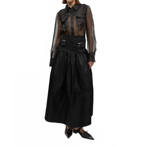 NEW GANNI duchess long pocket skirt in black - Picture 1 of 3